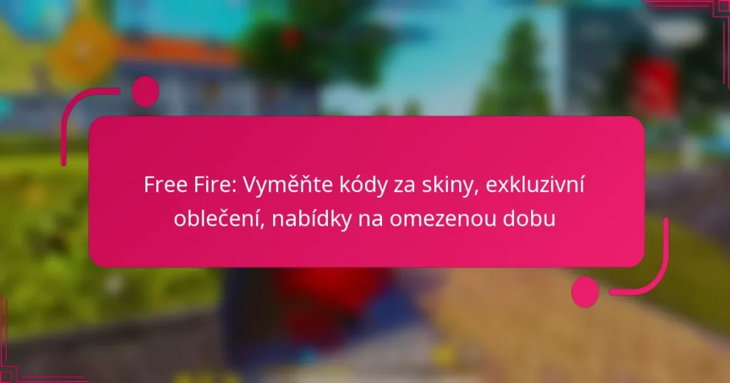 Free Fire: Vyměňte kódy za skiny, exkluzivní oblečení, nabídky na omezenou dobu