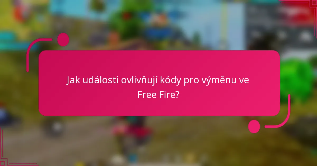 Jak události ovlivňují kódy pro výměnu ve Free Fire?