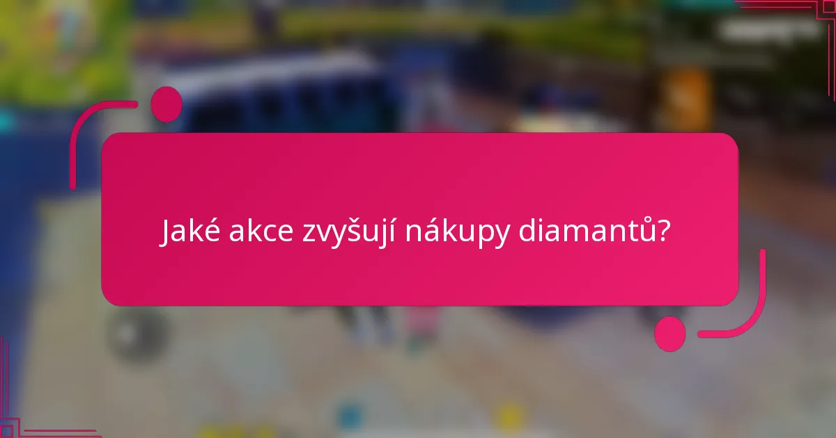 Jaké akce zvyšují nákupy diamantů?