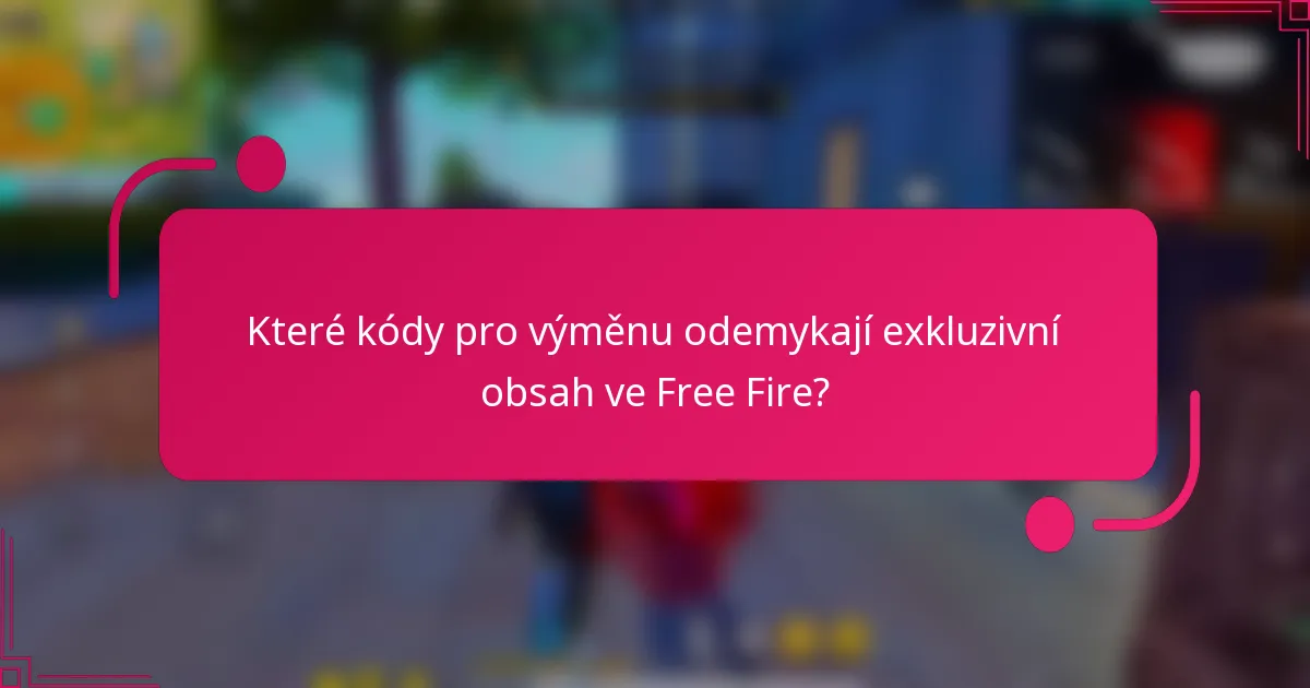 Které kódy pro výměnu odemykají exkluzivní obsah ve Free Fire?